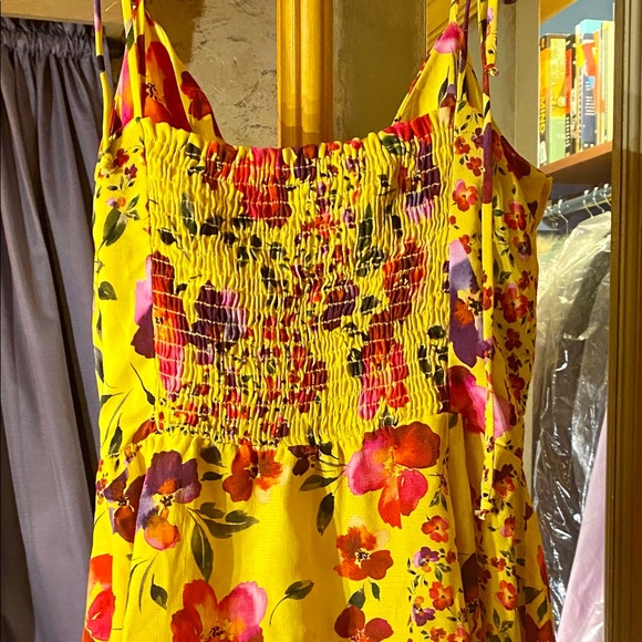 NWOT Blue Life Yellow Floral Mona Dress Medium - Picture 5 of 6